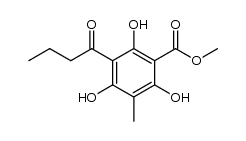 3-butyryl-2,4,6-trihydroxy-5-methyl-benzoic acid methyl ester Structure