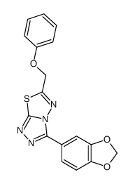 2-phenoxymethyl-5-(3,4-methylenedioxyphenyl)-s-triazolo<3,4-b>-1,3,4-thiadiazole Structure