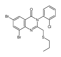 6,8-dibromo-3-(2-chlorophenyl)-2-(propylsulfanylmethyl)quinazolin-4-one Structure