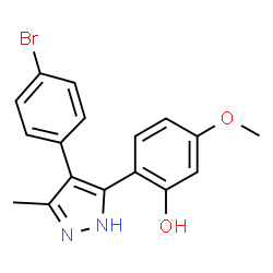 2-[4-(4-Bromophenyl)-3-methyl-1H-pyrazol-5-yl]-5-methoxyphenol structure