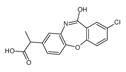 2-(8-chloro-6-oxo-5H-benzo[b][1,4]benzoxazepin-3-yl)propanoic acid结构式