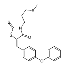 (5E)-3-[3-(Methylsulfanyl)propyl]-5-(4-phenoxybenzylidene)-2-thio xo-1,3-thiazolidin-4-one结构式