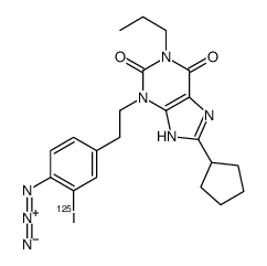 3-(3-iodo-4-azido)phenethyl-1-propyl-8-cyclopentylxanthine结构式