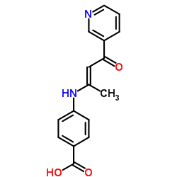 4-{[(2E)-4-Oxo-4-(3-pyridinyl)-2-buten-2-yl]amino}benzoic acid结构式