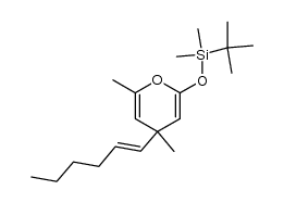 2-[(tert-butyldimethylsilyl)oxy]-4,6-dimethyl-4-[(E)-1-hexenyl]-4H-pyran Structure