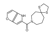 1,4-dithia-9-azaspiro[4.6]undecan-9-yl(4H-furo[3,2-b]pyrrol-5-yl)methanone结构式