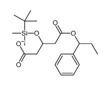 3-[tert-butyl(dimethyl)silyl]oxy-5-oxo-5-(1-phenylpropoxy)pentanoate结构式