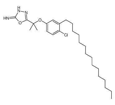 5-[2-(4-chloro-3-pentadecylphenoxy)propan-2-yl]-1,3,4-oxadiazol-2-amine结构式