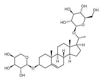 (3β,20R)-3-(α-L-arabinopyranosyloxy)pregn-5-en-20-yl β-D-glucopyranoside Structure