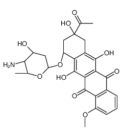 (9S)-9-acetyl-7-[(2R,4R,5S,6S)-5-amino-4-hydroxy-6-methyloxan-2-yl]oxy-6,9,11-trihydroxy-4-methoxy-8,10-dihydro-7H-tetracene-5,12-dione结构式