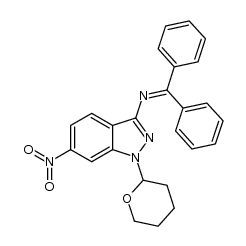 benzhydrylidene[6-nitro-1-(tetrahydro-2H-pyran-2-yl)-1H-indazol-3-yl]amine结构式