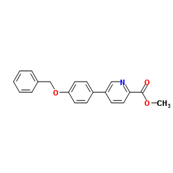 Methyl 5-[4-(benzyloxy)phenyl]-2-pyridinecarboxylate结构式