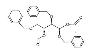 Acetic acid (2S,3S)-1,2,4-tris-benzyloxy-3-formyloxy-butyl ester结构式