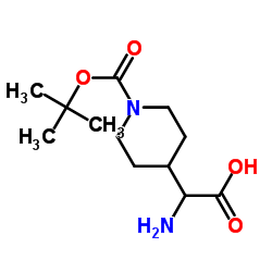 Amino(1-{[(2-methyl-2-propanyl)oxy]carbonyl}-4-piperidinyl)acetic acid Structure