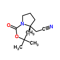 (S)-2-(氰基甲基)吡咯烷-1-甲酸叔丁酯结构式