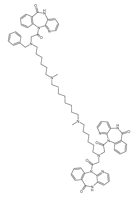 3-benzyl-10,19-dimethyl-26-(2-oxo-2-(6-oxo-5,6-dihydro-11H-benzo[e]pyrido[3,2-b][1,4]diazepin-11-yl)ethyl)-1,28-bis(6-oxo-5,6-dihydro-11H-benzo[e]pyrido[3,2-b][1,4]diazepin-11-yl)-3,10,19,26-tetraazaoctacosane-1,28-dione结构式