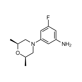 rel-3-((2S,6R)-2,6-二甲基吗啉代)-5-氟苯胺结构式