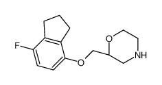 (2S)-2-[(7-fluoro-2,3-dihydro-1H-inden-4-yl)oxymethyl]morpholine结构式