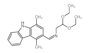 Acetaldehyde, (((1,4-dimethylcarbazol-3-yl)methylene)amino)-, diethyl acetal (8CI)结构式