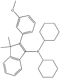 dicyclohexyl[2-(3-methoxyphenyl)-1,1-dimethyl-1H-inden-3-yl]Phosphine结构式
