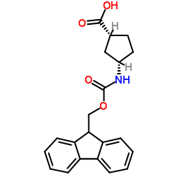 (-)-(1R,3S)-N-Fmoc-3-Aminocyclopentanecarboxylic acid structure