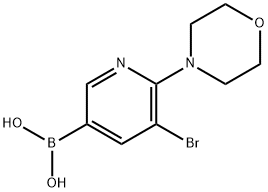 5-Bromo-6-(morpholino)pyridine-3-boronic acid结构式