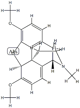 (9S,13R)-6,7,8,14-Tetradehydro-4,5β-epoxy-3,6-dimethoxy-17-methylmorphinan结构式