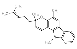 3,5,11-trimethyl-3-(4-methylpent-3-enyl)pyrano[3,2-a]carbazole Structure