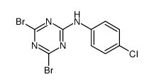 4,6-dibromo-N-(4-chlorophenyl)-1,3,5-triazin-2-amine结构式
