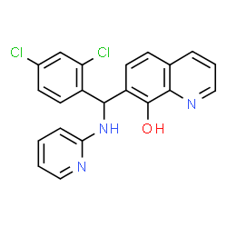 7-((2,4-Dichlorophenyl)(pyridin-2-ylamino)methyl)quinolin-8-ol Structure