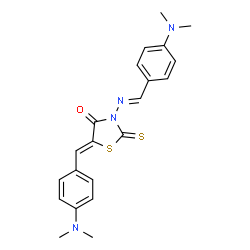 5-((Z)-4-(dimethylamino)benzylidene)-3-(((E)-4-(dimethylamino)benzylidene)amino)-2-thioxothiazolidin-4-one Structure