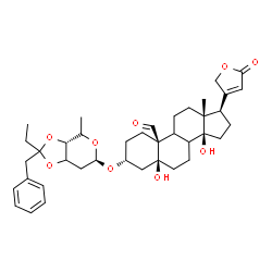 3β-[[3-O,4-O-(1-Benzylpropylidene)-2,6-dideoxy-β-D-ribo-hexopyranosyl]oxy]-5,14-dihydroxy-19-oxo-5β-card-20(22)-enolide结构式