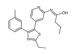 N-[4-[2-ethyl-4-(3-methylphenyl)-1,3-thiazol-5-yl]pyridin-2-yl]butanamide结构式