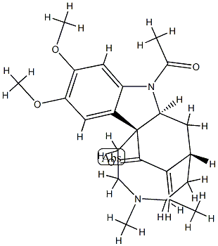 (2β,7S,14E,15S)-1-Acetyl-14,19-didehydro-10,11-dimethoxy-4-methyl-3,4-secocondyfolan-3-one Structure