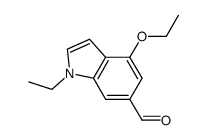 1H-Indole-6-carboxaldehyde,4-ethoxy-1-ethyl-(9CI)结构式