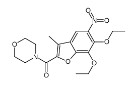 (6,7-diethoxy-3-methyl-5-nitro-1-benzofuran-2-yl)-morpholin-4-ylmethanone结构式