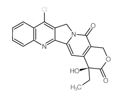 1H-Pyrano[3,4:6,7]indolizino[1, 2-b]quinoline-3,14(4H,12H)- dione, 11-chloro-4-ethyl-4-hydroxy-, (S)- Structure