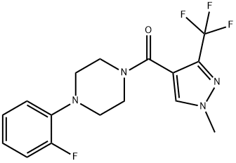 [4-(2-fluorophenyl)piperazino][1-methyl-3-(trifluoromethyl)-1h-pyrazol-4-yl]methanone结构式