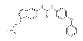 1-[1-(2-Dimethylaminoethyl)-1H-indol-5-yl]-3-(4-phenoxyphenyl)urea结构式