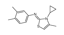 3-cyclopropyl-N-(3,4-dimethylphenyl)-4-methyl-1,3-thiazol-2-imine结构式
