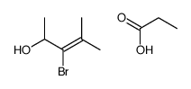 3-bromo-4-methylpent-3-en-2-ol,propanoic acid Structure