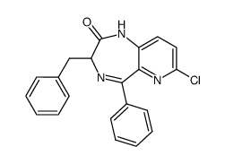 3-benzyl-7-chloro-5-phenyl-1,3-dihydro-pyrido[3,2-e][1,4]diazepin-2-one结构式