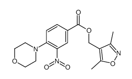 (3,5-dimethyl-1,2-oxazol-4-yl)methyl 4-morpholin-4-yl-3-nitrobenzoate结构式