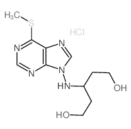 3-[(6-methylsulfanylpurin-9-yl)amino]pentane-1,5-diol结构式