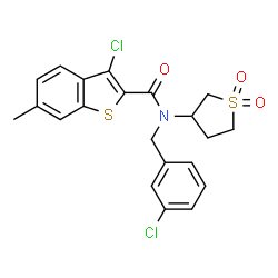 3-chloro-N-(3-chlorobenzyl)-N-(1,1-dioxidotetrahydrothiophen-3-yl)-6-methyl-1-benzothiophene-2-carboxamide Structure