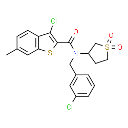 3-chloro-N-(3-chlorobenzyl)-N-(1,1-dioxidotetrahydrothiophen-3-yl)-6-methyl-1-benzothiophene-2-carboxamide structure