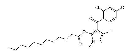 (2,4-dichloro-phenyl)-(5-dodecanoyloxy-1,3-dimethyl-1H-pyrazol-4-yl)-methanone Structure