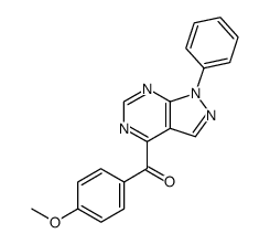 (4-methoxy-phenyl)-(1-phenyl-1H-pyrazolo[3,4-d]pyrimidin-4-yl)-methanone结构式