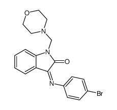 3-(4-bromo-phenylimino)-1-morpholin-4-ylmethyl-1,3-dihydro-indol-2-one结构式