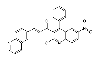 6-nitro-4-phenyl-3-[(E)-3-quinolin-6-ylprop-2-enoyl]-1H-quinolin-2-one Structure